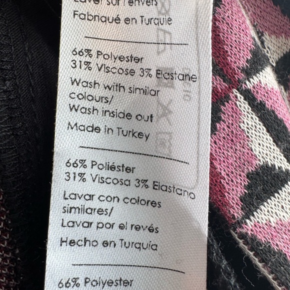 Geometric Print Pink Cardigan Sweater - Picture 2 of 3